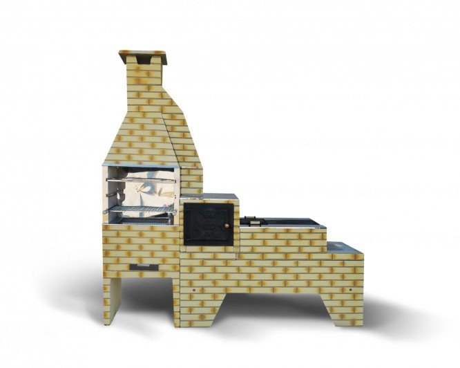 CHURRASQUEIRA/FORNO/FOGÃO MARFIM MESCLADO